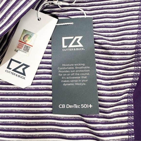 Northwestern Wildcats Cutter & Buck Striped 1/4 Zip Pullover Size Medium - Picture 7 of 11